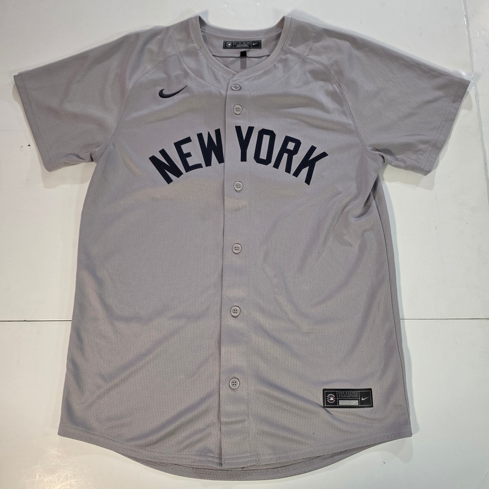 Nike New York Yankees MLB Jersey Grey Navy Blue Number 30 Youth XL 18/20